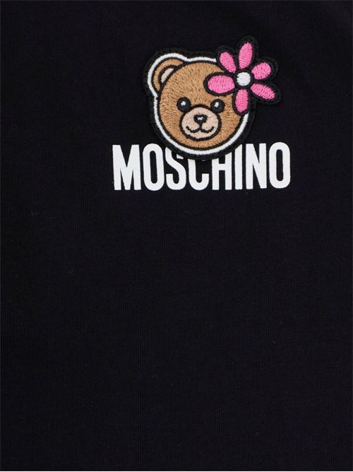 T-shirt bambina Moschino nera con logo MOSCHINO KID-TEEN | HAM03PLAA0260100